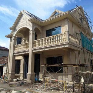 贺州 黄金麻花岗岩石材私人别墅雕花门楼柱阳台栏杆