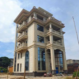 贺州 黄金麻花岗岩石材别墅外墙干挂搭配（雕花栏杆花瓶柱门楼罗马柱）