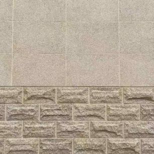 贺州 黄金麻自然面蘑菇石配荔枝面干挂