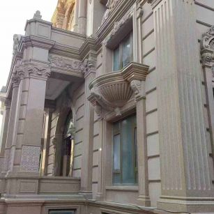 贺州 黄金麻花岗岩光面别墅外墙干挂施工完成