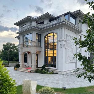 贺州 白麻花岗岩私人别墅干挂石材豪华定制