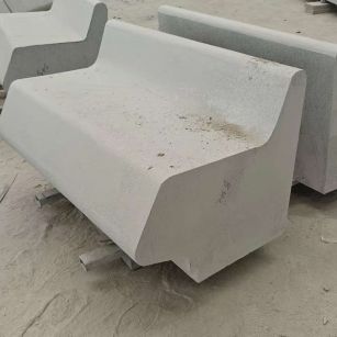 贺州 芝麻白花岗岩异形坐凳，石凳