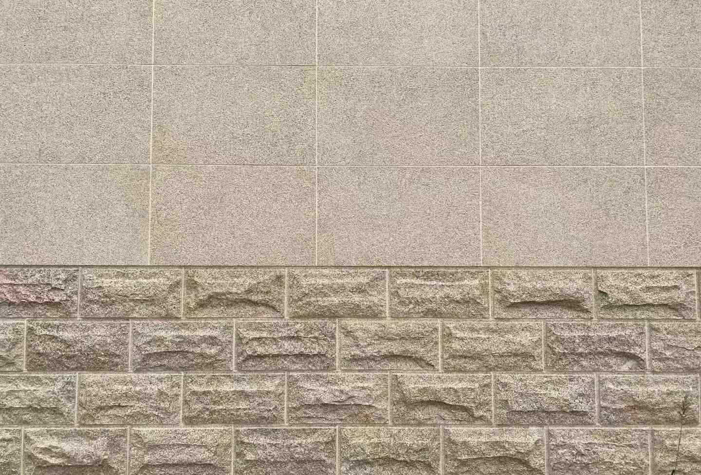 贺州 黄金麻自然面蘑菇石配荔枝面干挂