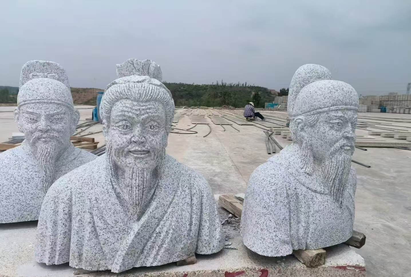 贺州 白麻花岗岩石材人物立体雕刻