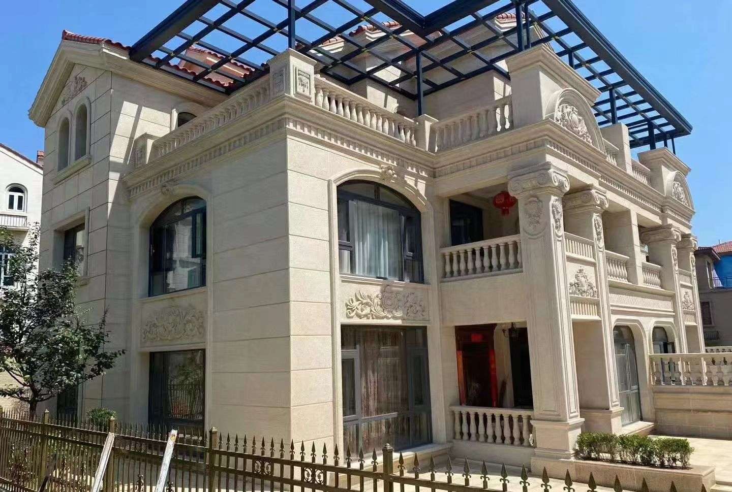 贺州 黄金麻花岗岩荔枝面别墅外墙干挂