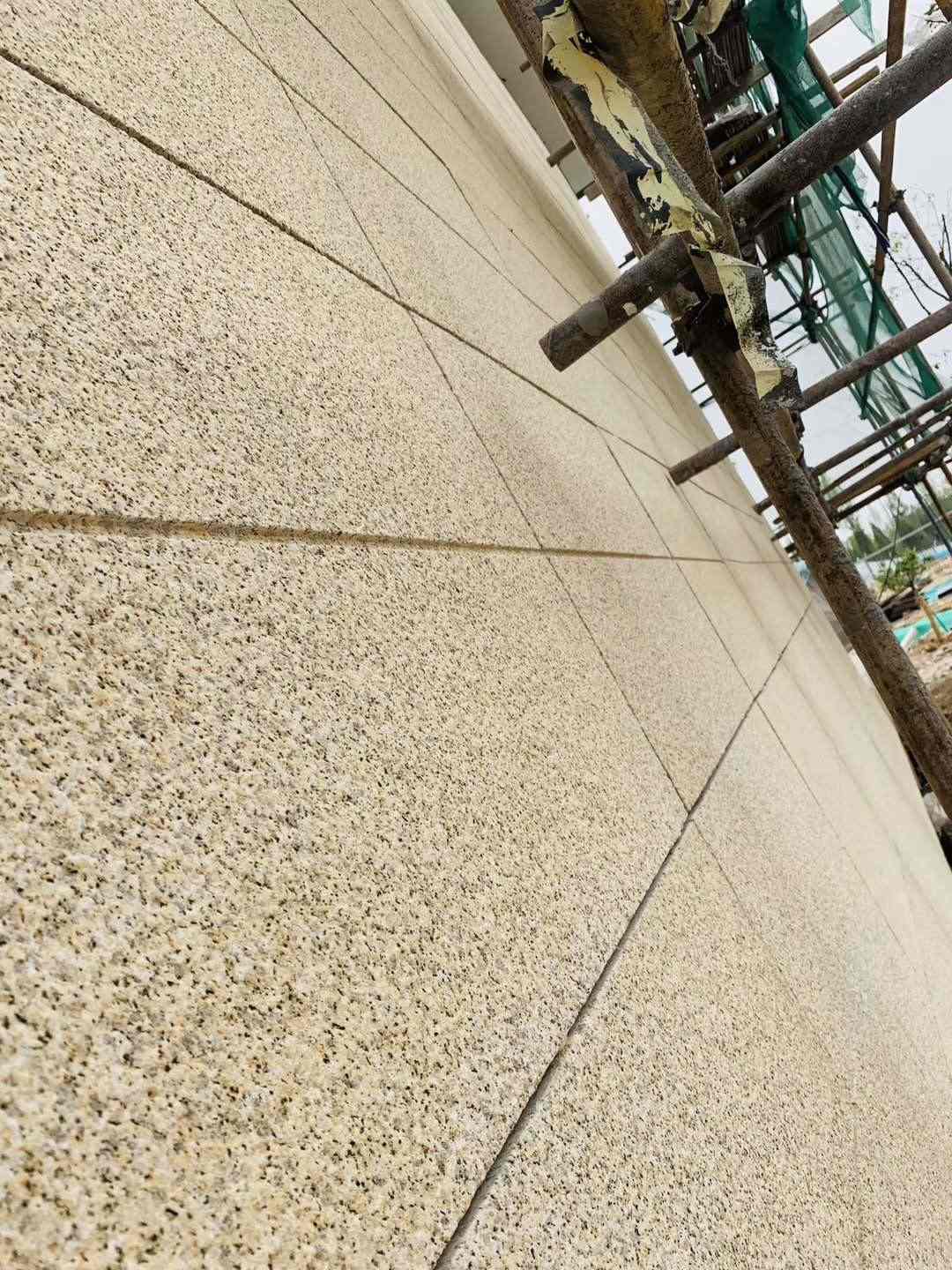 贺州 黄金麻花岗岩荔枝面外墙干挂石材效果示例